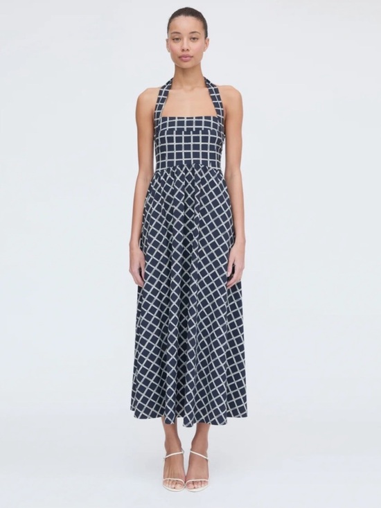 Hill House Dresses & Skirts - Hill House Fleur Black and White Geometric Halter Midi Dress size S